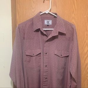 Coral West Ranch Wear Pearl Snap Shit